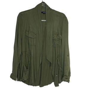 Torrid‎ Womens Size 2/2XGreen Light Weight Drape Front Anorak Jacket